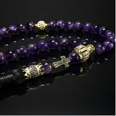 Rosary made of natural stone Amethyst 33 beads