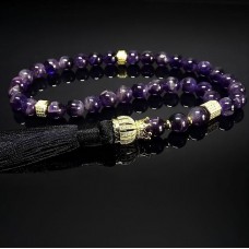 Rosary made of natural stone Amethyst 33 beads