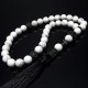 Rosary made of natural stone Kakholong Pearl agate