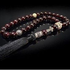 Rosary made of natural stone Pomegranate