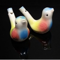 Сувенир свисток водяной керамический в виде птички, размер: 6,5х8х3,8 см