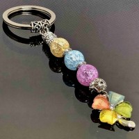 Souvenir keychain with clover pendant