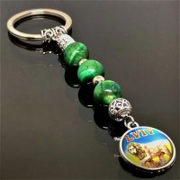 Keychain Talisman amulet made of natural stone Green tiger's eye