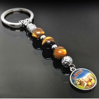 Keychain Talisman amulet made of natural stone Tiger's eye