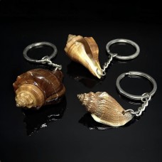 Fusus shell keychain brown