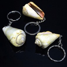 Keychain made from a conch shell