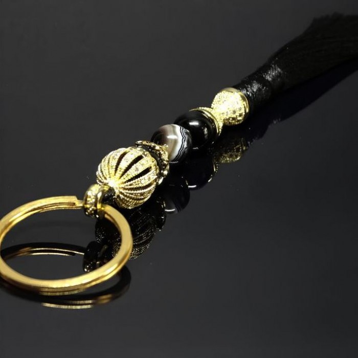 Брелок четки черный агат