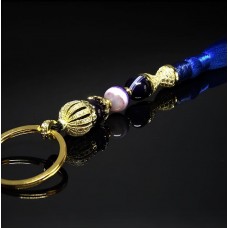 Purple agate rosary keychain