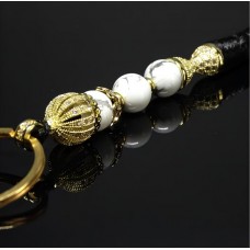 Cacholong Rosary Keychain