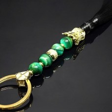 Брелок чітки тигрове око зелене