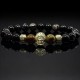 Men's bracelet made of natural stone black agate and tiger's eye
