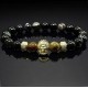 Men's bracelet made of natural stone black agate and tiger's eye