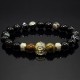 Men's bracelet made of natural stone black agate and tiger's eye