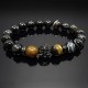 Men's bracelet made of natural stone black agate and tiger's eye