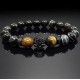 Men's bracelet made of natural stone black agate and tiger's eye