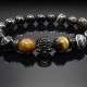 Men's bracelet made of natural stone black agate and tiger's eye