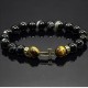 Men's bracelet made of natural stone black agate and tiger's eye