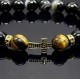 Men's bracelet made of natural stone black agate and tiger's eye