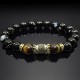 Men's bracelet made of natural stone black agate and tiger's eye