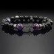 Men's bracelet made of natural black agate and amethyst stones