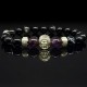 Men's bracelet made of natural black agate and amethyst stones