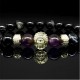 Men's bracelet made of natural black agate and amethyst stones