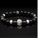 Men's bracelet made of natural black agate and garnet stones