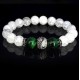 Браслет из натурального камня горный хрусталь и тигровый глаз зеленый