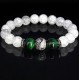 Браслет из натурального камня горный хрусталь и тигровый глаз зеленый