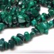 Бусины натуральный камень на леске *Малахит* крошка, диаметр 7-9мм(+-), длина 80см