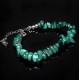Bracelet on a fishing line with a lock made of natural stone *Crushed malachite*, beads diameter: 6x3mm+-, length: 19cm+