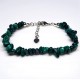 Bracelet on a fishing line with a lock made of natural stone *Crushed malachite*, beads diameter: 6x3mm+-, length: 19cm+