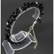 Bracelet on a fishing line with a clasp made of natural stone *Black agate chips*, bead diameter: 6x3mm+-, length: 19cm+