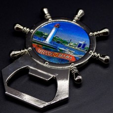 Fridge magnet in the form of a steering wheel with an opener Odessa Vorontsov lighthouse