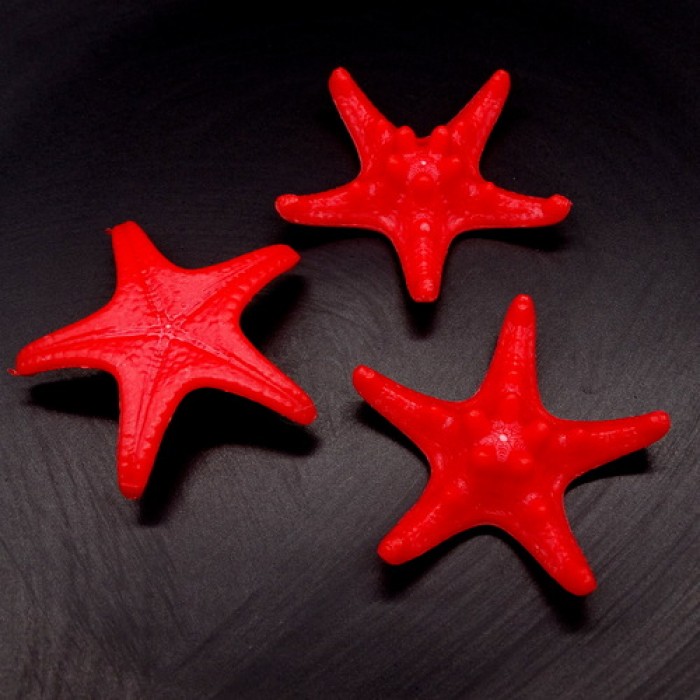 Морська зірка із пластику RHINO STARFISH декор для акваріума, колір червоний, розмір: 5.5см