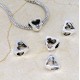 Pandora Charm Beads, Heart, Color: Antique Silver, Size: 11x110x7mm, Hole 4.5mm