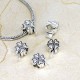 Pandora Charm Beads, Clover Shape, Color: Antique Silver, Size: 14x9x7mm, Hole 4.5mm