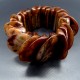 Elastic band bracelet made of natural mother-of-pearl shell, coffee color, size:18cm+