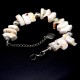 Strombus luhuanus shell bracelet on a metal thread, metal silver fittings, size length 18cm+4