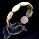 Bracelet shell made of natural mother-of-pearl in the form of circles on a fishing line with a lock. Size: length-17cm+4