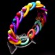 Mother-of-pearl shell bracelet with elastic band in the shape of large colored circles with colored balls, size: 18cm+