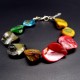 Bracelet shell made of natural mother-of-pearl of different colors on a fishing line with a lock. Size: length-19cm+3
