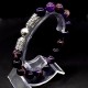 Bracelet Scales made of natural stone "Amethyst" with an elastic band, silver metal fittings, bead diameter: 10mm, size: 19cm+