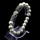 Bracelet imitated with natural Majorca pearls, white color