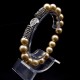 Bracelet imitated with natural Majorca pearls, beige color