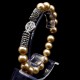 Bracelet imitated with natural Majorca pearls, beige color