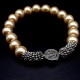 Bracelet imitated with natural Majorca pearls, beige color