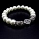 Bracelet imitated with natural Majorca pearls, white color