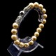 Bracelet Scales like natural pearls with an elastic band, metal fittings like silver, Mallorca beads diameter: 10mm, size: 19cm+