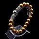 Bracelet Scales like natural pearls with an elastic band, metal fittings like silver, Mallorca beads diameter: 10mm, size: 19cm+